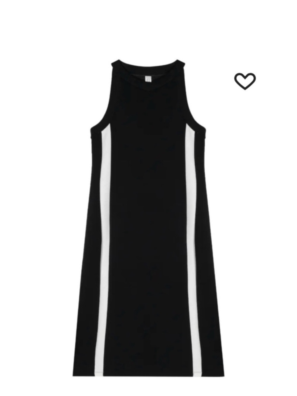 SPANX Black Midi Shift Dress with White Side Panels
